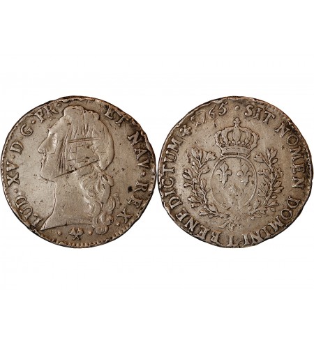 LOUIS XV - ECU AU BANDEAU 1765 L BAYONNE