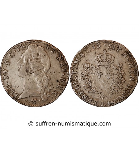 LOUIS XV - ECU AU BANDEAU 1765 L BAYONNE