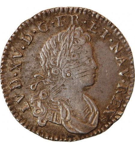 LOUIS XV - 1/6 ECU ARGENT FRANCE-NAVRRE 1720 I LIMOGES