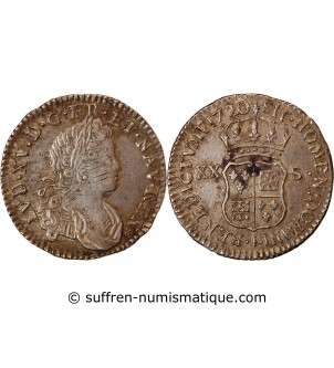 LOUIS XV - 1/6 ECU ARGENT FRANCE-NAVRRE 1720 I LIMOGES