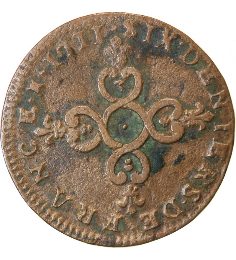 LOUIS XIV﻿ - 6 DENIERS DIT "DARDENNE" 1711 N MONTPELLIER