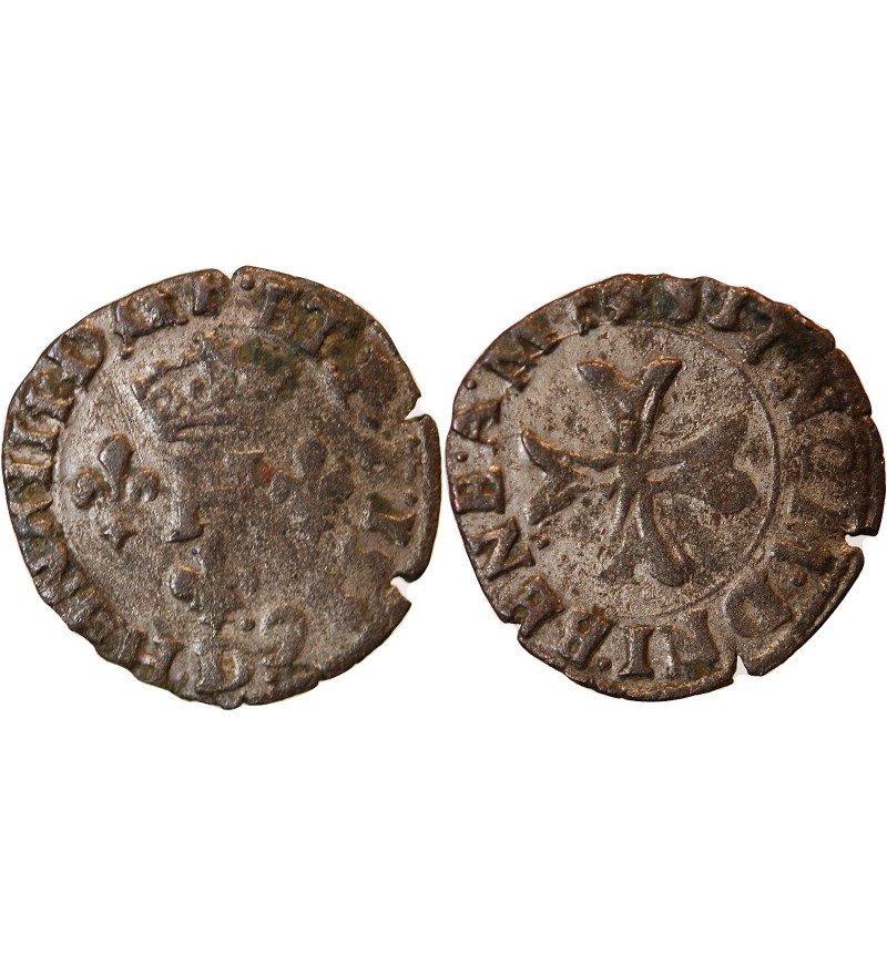 HENRI III - LIARD A LA CROIX DU SAINT ESPRIT 1586 D LYON