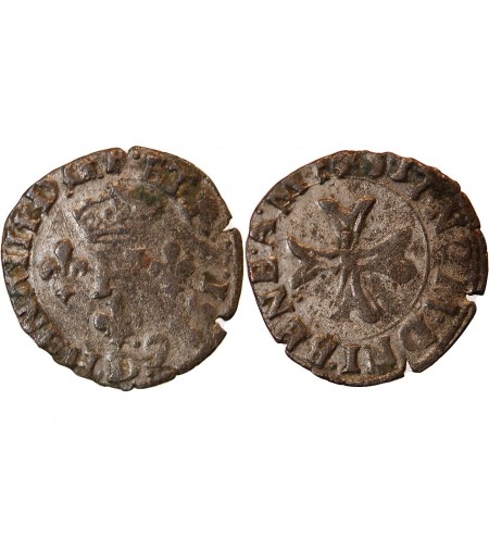 HENRI III - LIARD A LA CROIX DU SAINT ESPRIT 1586 D LYON