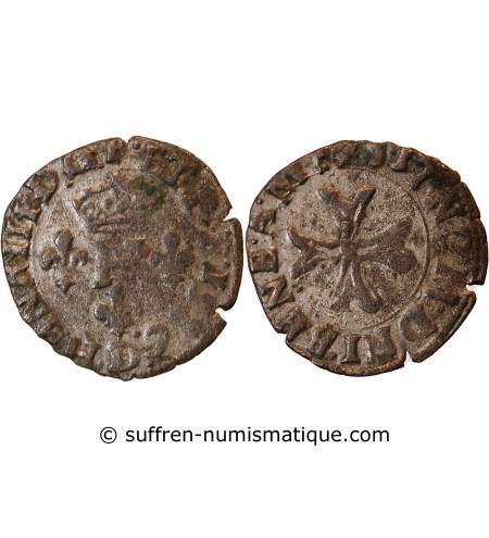 HENRI III - LIARD A LA CROIX DU SAINT ESPRIT 1586 D LYON