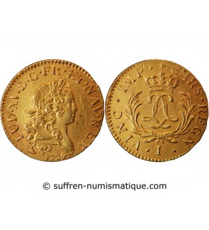 LOUIS XV - LOUIS D'OR MIRLITON AUX PALMES LONGUES 1724 I LIMOGES R3