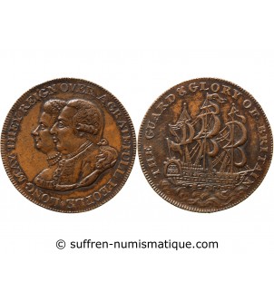 ANGLETERRE, GEORGE III ET CHARLOTTE - JETON OU 1/2 PENNY
