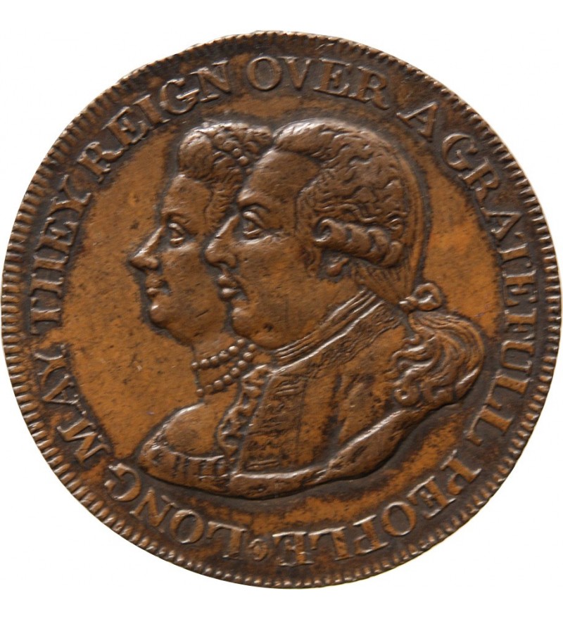 ANGLETERRE, GEORGE III ET CHARLOTTE - JETON OU 1/2 PENNY
