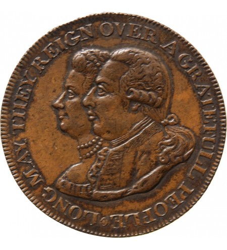 ANGLETERRE, GEORGE III ET CHARLOTTE - JETON OU 1/2 PENNY