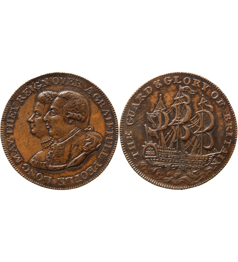 ANGLETERRE, GEORGE III ET CHARLOTTE - JETON OU 1/2 PENNY