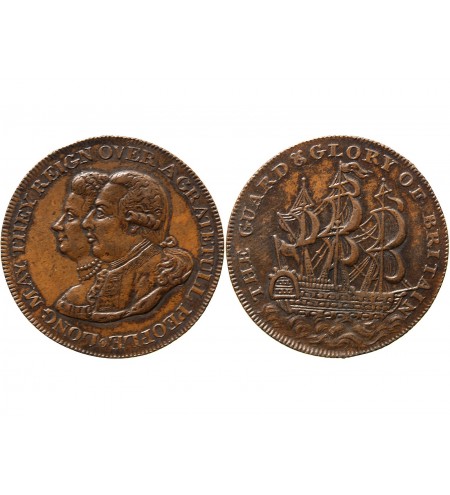 ANGLETERRE, GEORGE III ET CHARLOTTE - JETON OU 1/2 PENNY