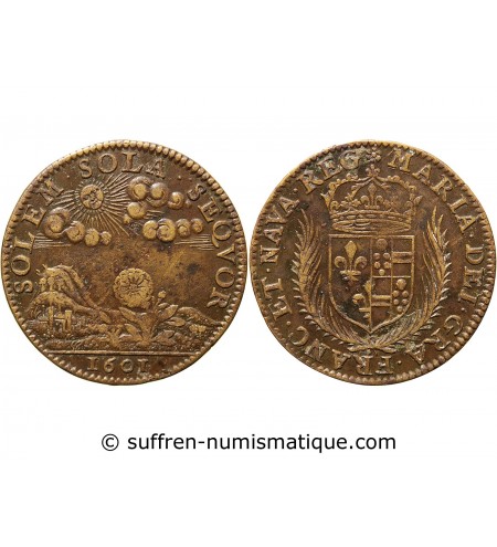 MARIE DE MEDICIS - JETON LAITON 1601