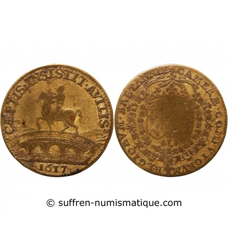 CHAMBRE DES COMPTES DE BRETAGNE, LOUIS XIII - JETON LAITON 1617