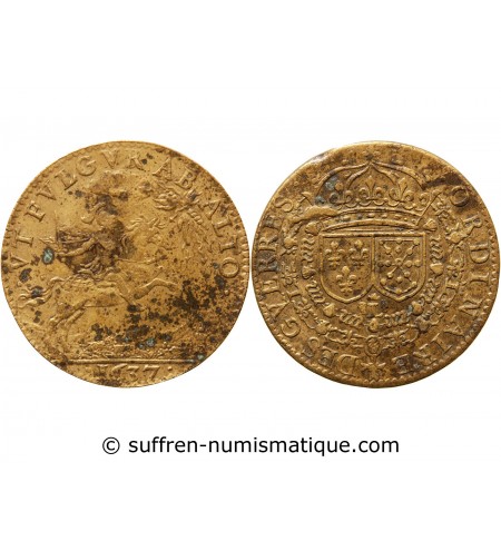 ORDINAIRE DES GUERRES, LOUIS XIII - JETON LAITON 1367