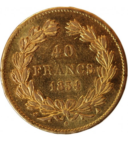 LOUIS PHILIPPE﻿ - 40 FRANCS OR 1834 A PARIS﻿