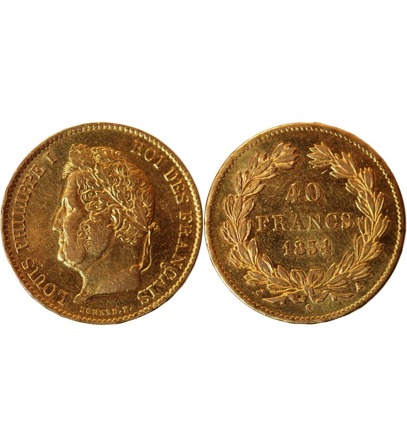 LOUIS PHILIPPE﻿ - 40 FRANCS OR 1834 A PARIS﻿