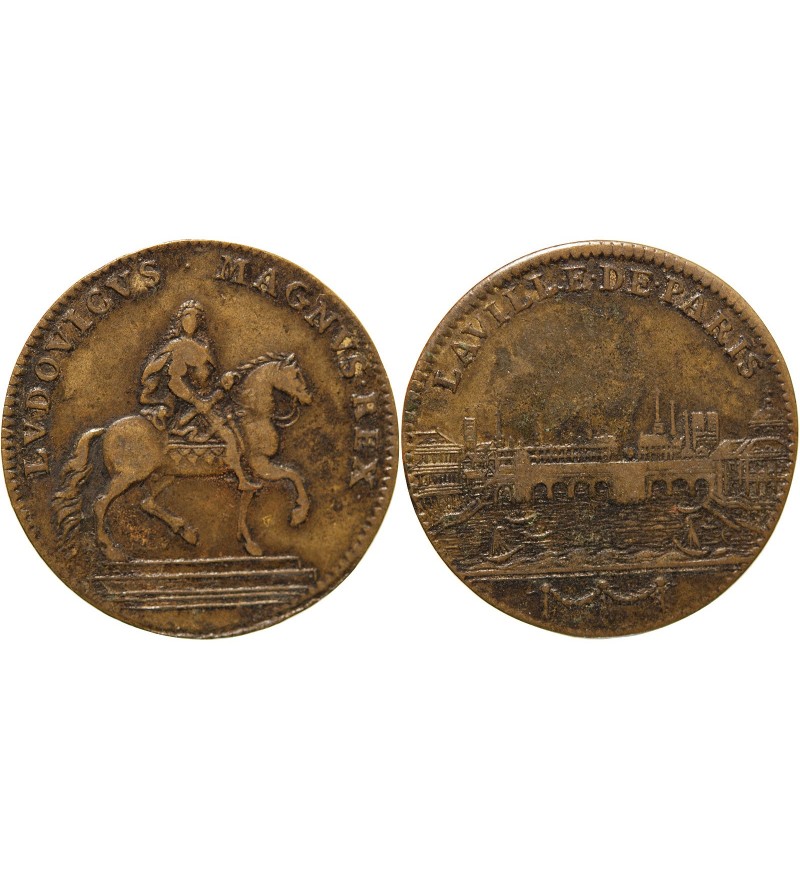 ADMINISTRATION MUNICIPALE DE PARIS, LOUIS XIV - JETON CUIVRE 1643 / 1715