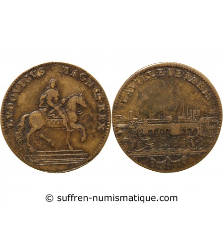 ADMINISTRATION MUNICIPALE DE PARIS, LOUIS XIV - JETON CUIVRE 1643 / 1715