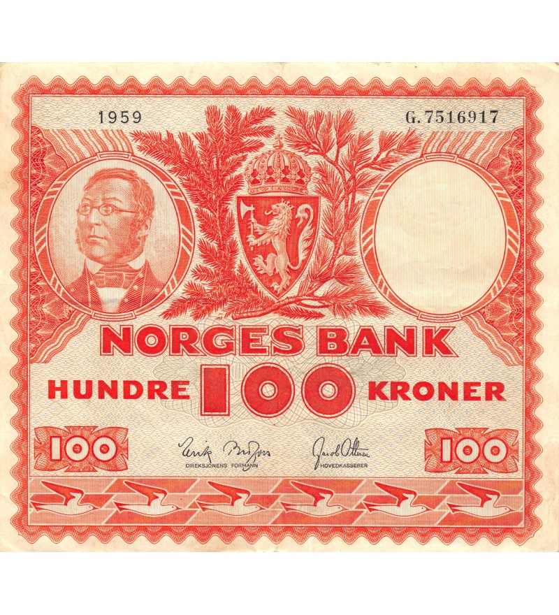 NORVEGE - 100 KRONER 1959