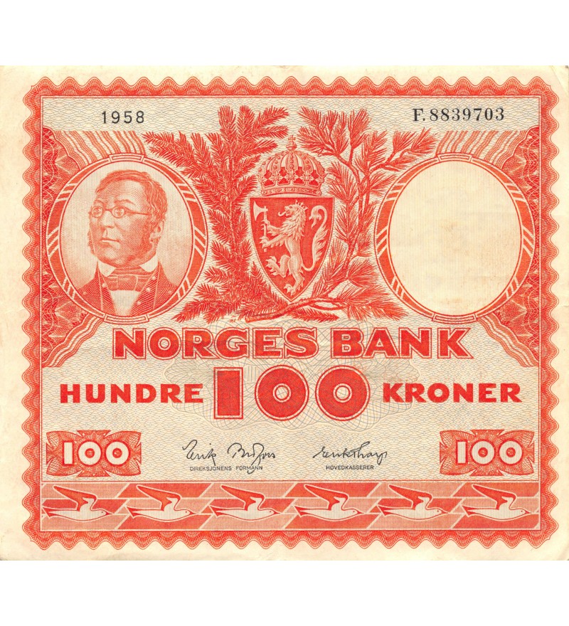 NORVEGE - 100 KRONER 1958