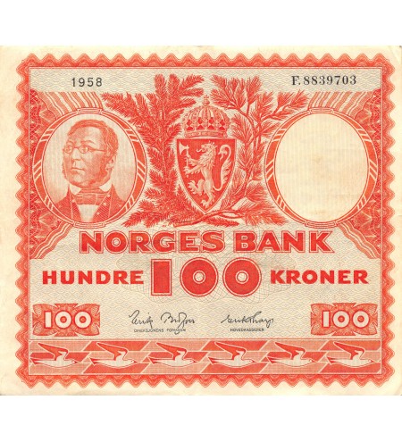 NORVEGE - 100 KRONER 1958