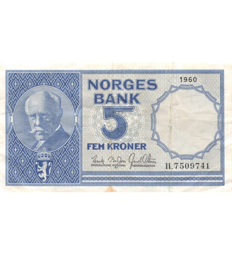 NORVEGE - 5 KRONER 1960