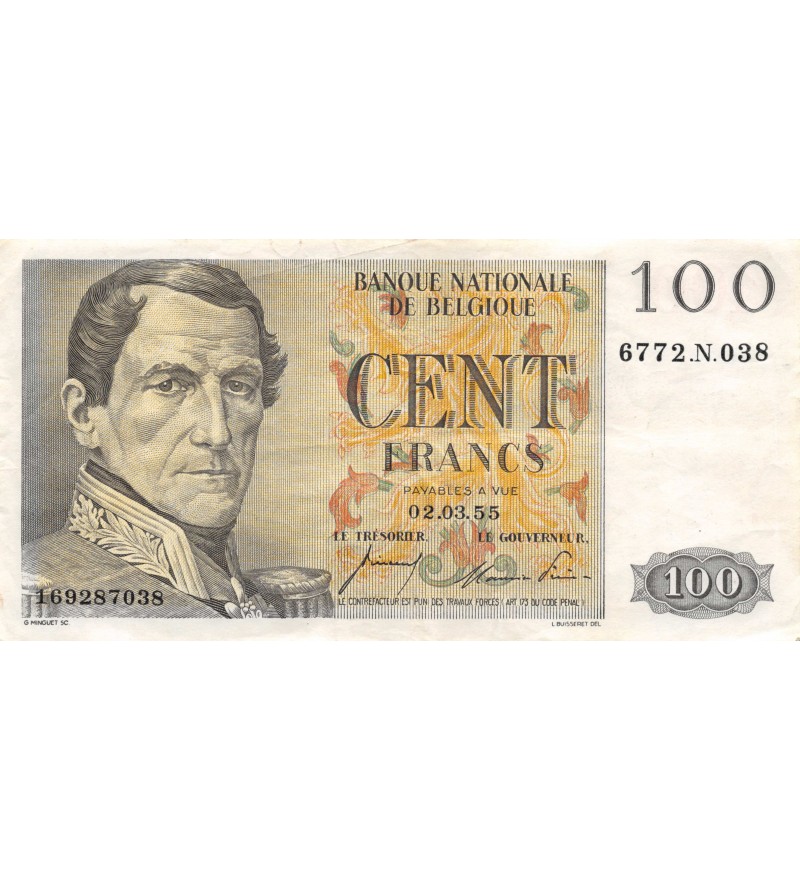 BELGIQUE - 100 FRANCS 02.03.1955