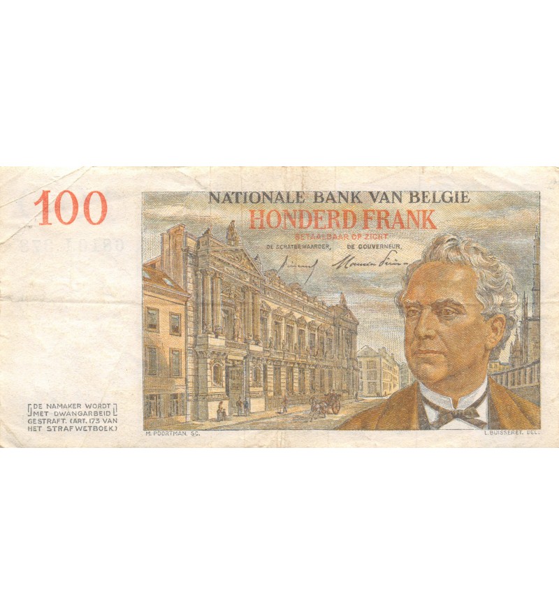 BELGIQUE - 100 FRANCS 09.03.1955