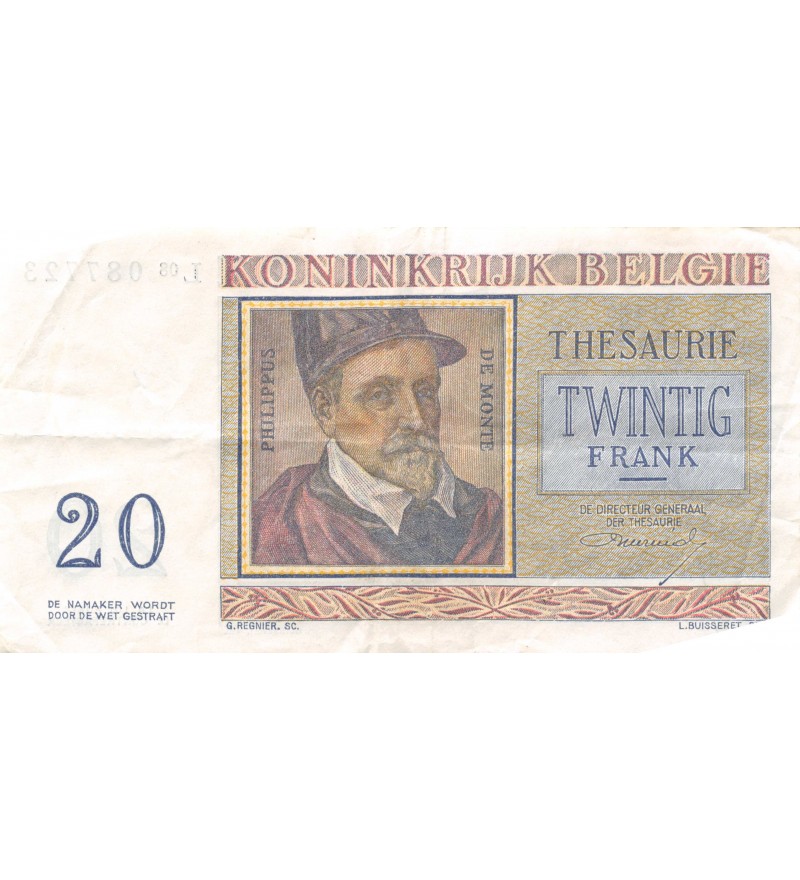 BELGIQUE - 20 FRANCS 03.04.1956
