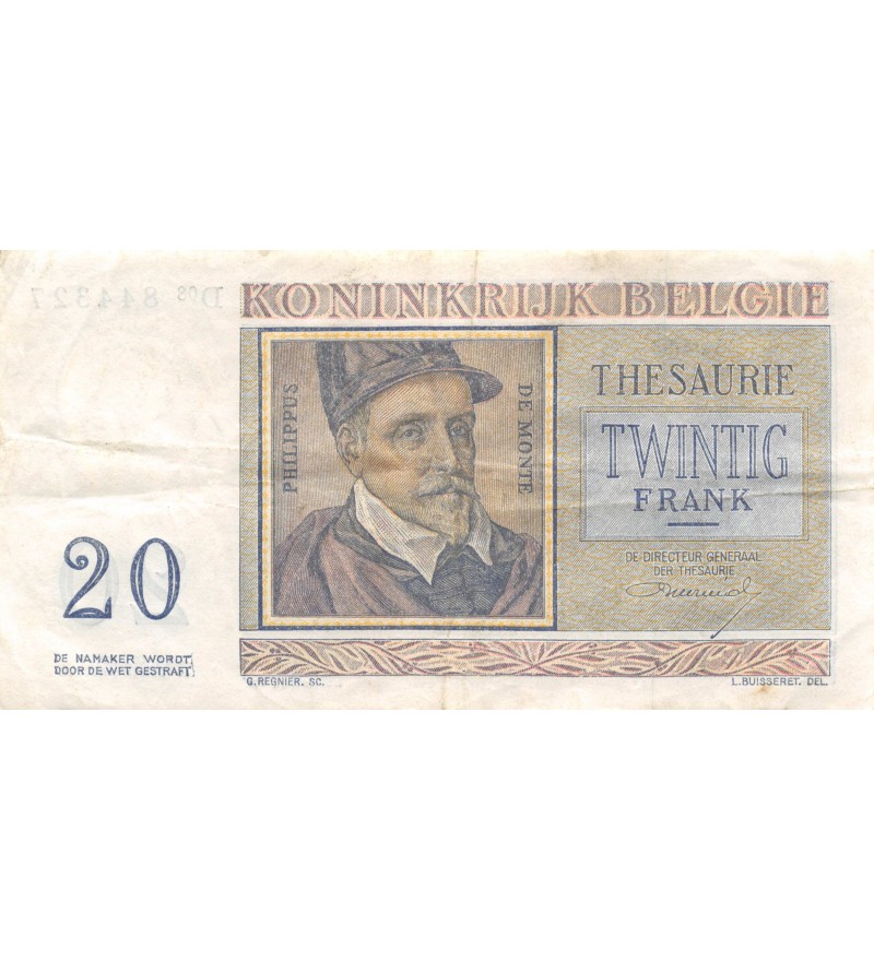BELGIQUE - 20 FRANCS 03.04.1956