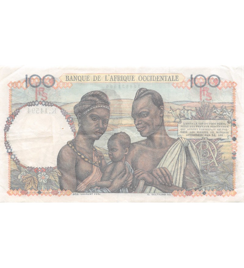 BANQUE AFRIQUE OCCIDENTALE - 100 FRANCS 31.07.1952