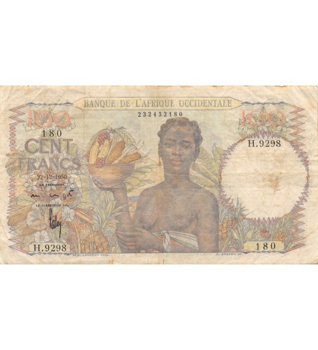 BANQUE AFRIQUE OCCIDENTALE - 100 FRANCS 31.07.1952