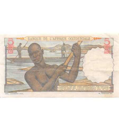 BANQUE AFRIQUE OCCIDENTALE - 5 FRANCS 28.10.1954
