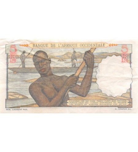 BANQUE AFRIQUE OCCIDENTALE - 5 FRANCS 28.10.1954