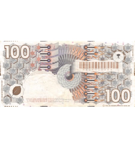 PAYS-BAS, NETHERLANDS - 100 GULDEN 1992