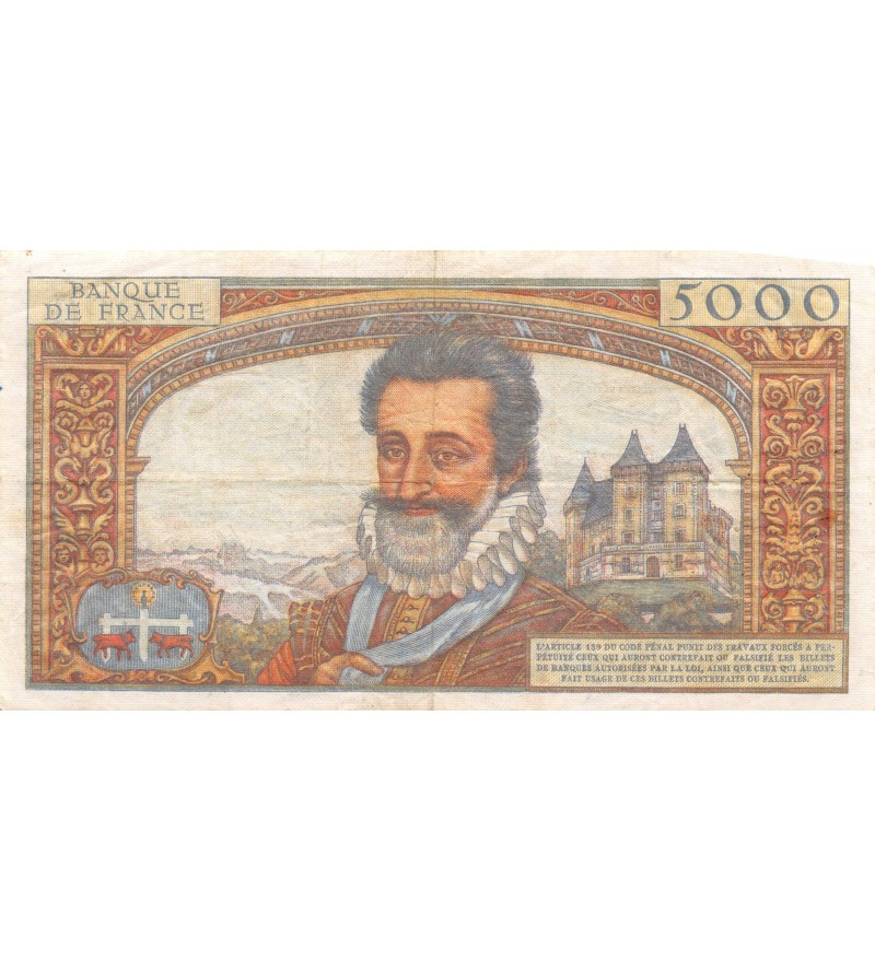 FRANCE - 5000FRANCE, HENRI IV - 5000 FRANCS 05.12.1957