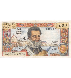 FRANCE - 5000FRANCE, HENRI IV - 5000 FRANCS 05.12.1957 2