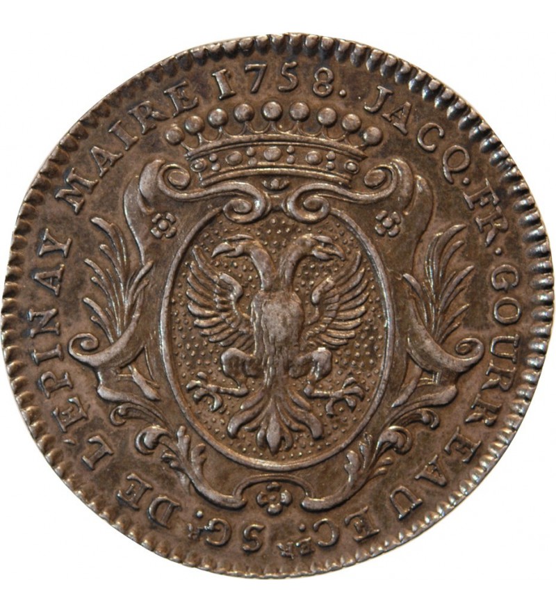 MAIRE D'ANGERS, Jacques-François GOURREAU - JETON ARGENT 1758