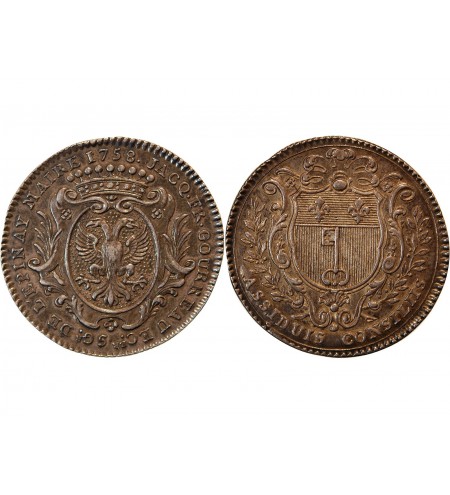 MAIRE D'ANGERS, Jacques-François GOURREAU - JETON ARGENT 1758
