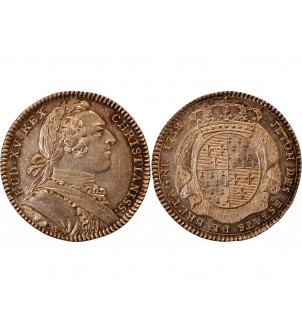 ETATS DE BRETAGNE, LOUIS XVI - JETON ARGENT 1758 SAINT BRIEUC R1 2