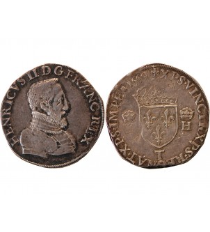 HENRI II - TESTON ARGENT 2ième Type 1559 T NANTES﻿ 2