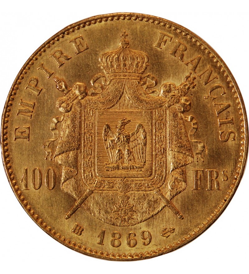 NAPOLEON III ﻿- 100 FRANCS OR 1869 BB STRASBOURG
