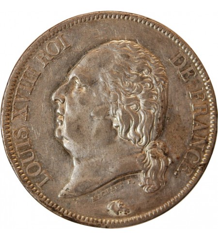 LOUIS XVIII - 5 FRANCS ARGENT 1816 A PARIS