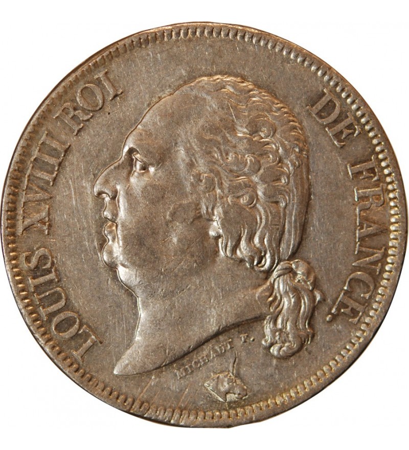 LOUIS XVIII - 5 FRANCS ARGENT 1816 I LIMOGES