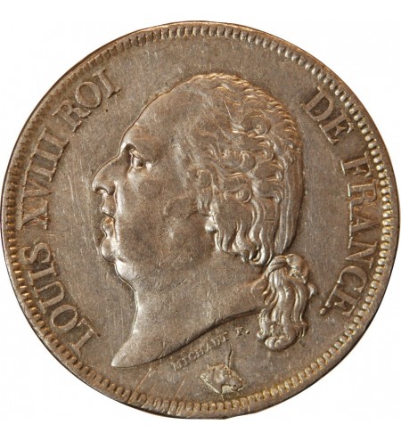 LOUIS XVIII - 5 FRANCS ARGENT 1816 I LIMOGES