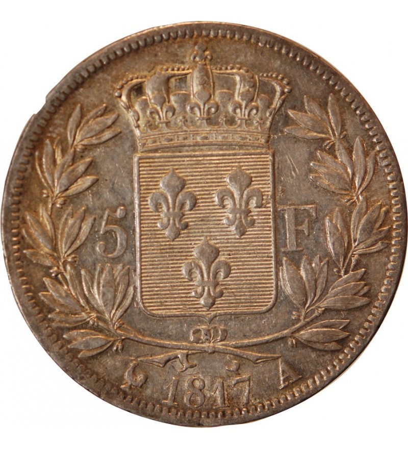 LOUIS XVIII - 5 FRANCS ARGENT 1817 A PARIS﻿