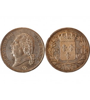 LOUIS XVIII - 5 FRANCS ARGENT 1817 A PARIS﻿ 2