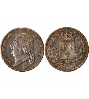 LOUIS XVIII - 5 FRANCS ARGENT 1819 B ROUEN 2