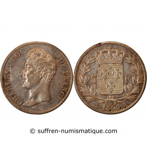 CHARLES X - 5 FRANCS ARGENT 1825 A PARIS