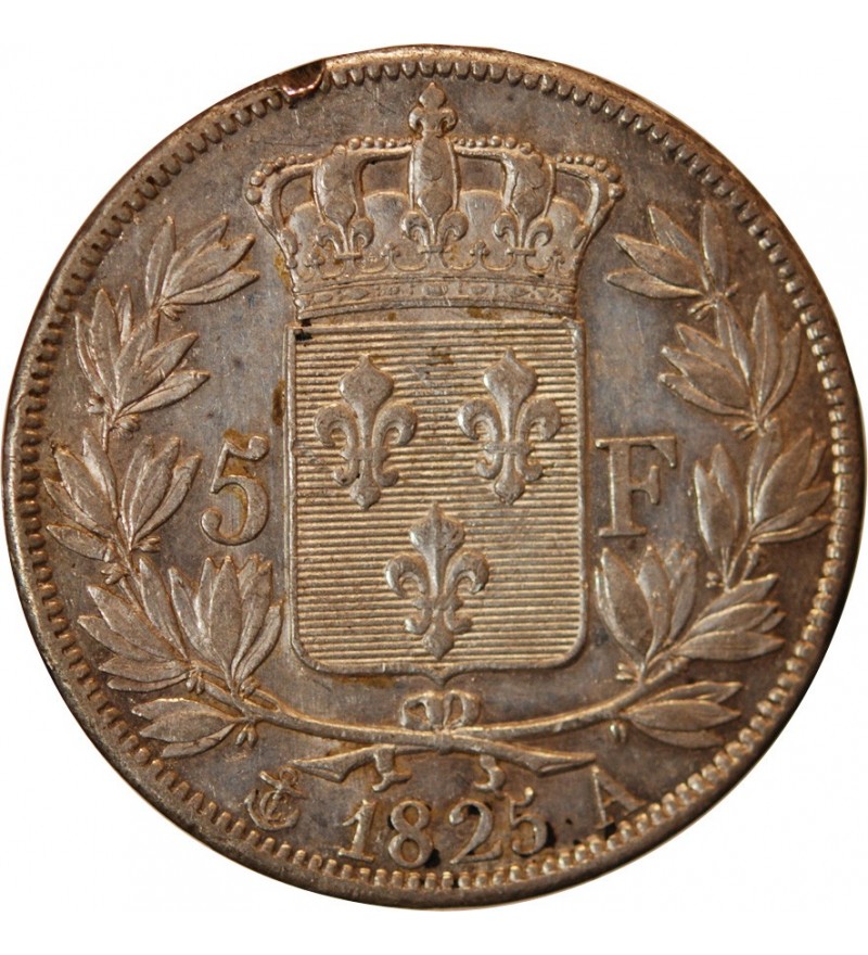 CHARLES X - 5 FRANCS ARGENT 1825 A PARIS