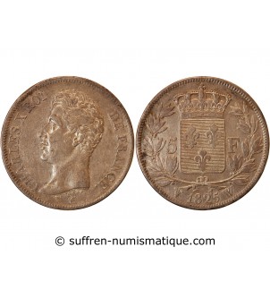 CHARLES X - 5 FRANCS ARGENT 1825 W LILLE